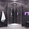 Душевой уголок AM.PM Gem 90х90 WK90DF профиль серый, стекло прозрачное, с поддоном, душевой системой Душевой уголок AM.PM Gem 90х90 WK90DF профиль серый, стекло прозрачное, с поддоном, душевой системой