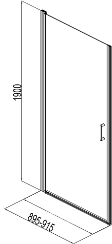 Душевая дверь Aquanet Cinetic AE12-N-90H190U-CT 900, прозрачное стекло Душевая дверь Aquanet Cinetic AE12-N-90H190U-CT 900, прозрачное стекло