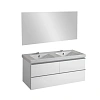 Комплект мебели 120 см Jacob Delafon Rythmik , белый блестящий лак, 3 выдвижных ящика, полотно, подв E4730-00+EB1085-NF+EB892-G1C