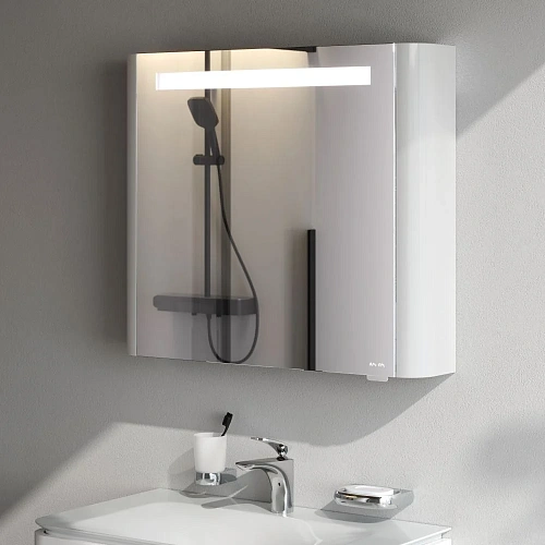 Зеркальный шкаф AM.PM Sensation M30MCR0801WG правый, 80 см, с подсветкой, белый Зеркальный шкаф AM.PM Sensation M30MCR0801WG правый, 80 см, с подсветкой, белый