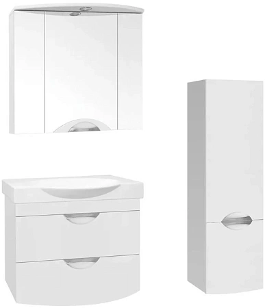 Зеркальный шкаф Style Line Жасмин 2 76/С, Люкс белый ЛС-00000217 Зеркальный шкаф Style Line Жасмин 2 76/С, Люкс белый ЛС-00000217