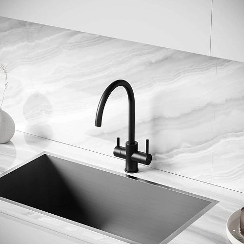 Смеситель для кухни SANCOS Taper SC4012MB с возможностью подключения фильтра, черный матовый Смеситель для кухни SANCOS Taper SC4012MB с возможностью подключения фильтра, черный матовый