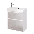 Тумба под раковину DREJA SLIM, 65 см, подвесная/напольная, 2 ящика, белый глянец / бетон 99.0503 Тумба под раковину DREJA SLIM, 65 см, подвесная/напольная, 2 ящика, белый глянец / бетон 99.0503