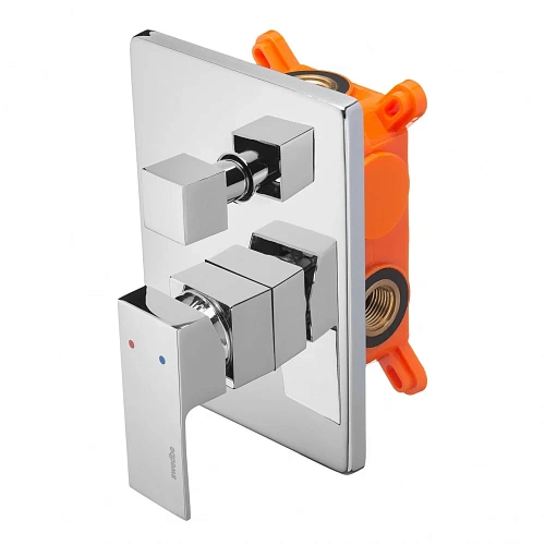 Смеситель для ванны Swedbe Platta 5519 встраиваемый подключение на 2 выхода в монтажном боксе Смеситель для ванны Swedbe Platta 5519 встраиваемый подключение на 2 выхода в монтажном боксе