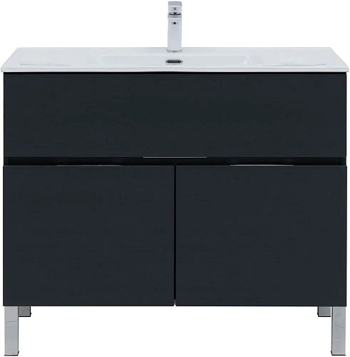 Комплект мебели Aquanet Алвита New 100 1 ящик, 2 дверцы, антрацит 00273988 Комплект мебели Aquanet Алвита New 100 1 ящик, 2 дверцы, антрацит 00273988