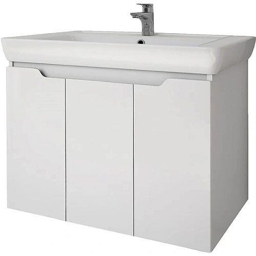 Тумба под раковину DREJA Q PLUS (D), 80 см, подвесная/напольная, 3 дверцы, с опорами, белый глянец 9 99.1006 Тумба под раковину DREJA Q PLUS (D), 80 см, подвесная/напольная, 3 дверцы, с опорами, белый глянец 9 99.1006