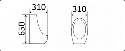 Писсуар CeramaLux X541P белый Писсуар CeramaLux X541P белый