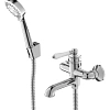 Смеситель для ванны Iddis Oxford OXFSB02i02, хром/белый, с душевым гарнитуром Смеситель для ванны Iddis Oxford OXFSB02i02, хром/белый, с душевым гарнитуром