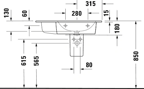 Раковина Duravit ME by Starck 2346830000 Раковина Duravit ME by Starck 2346830000