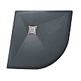 Детальная картинка товара «душевой поддон rgw stone tray st/r-g 1000x1000 мм 16153100-02 полукруглый графит \ серый»