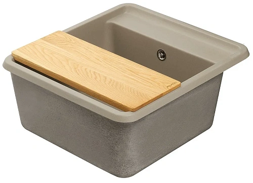 Кухонная мойка Aquaton Беллис 57 1A724932BS250 из литого мрамора, серый шелк Кухонная мойка Aquaton Беллис 57 1A724932BS250 из литого мрамора, серый шелк