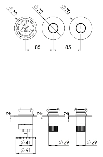Смеситель для душа Remer Chrono CH98D2PWBCFP, черный брашированный хром Смеситель для душа Remer Chrono CH98D2PWBCFP, черный брашированный хром