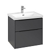 Картинка анонса товара «тумба под раковину villeroy &amp; boch subway 3.0 с подсветкой graphite / graphite c576l1vr»