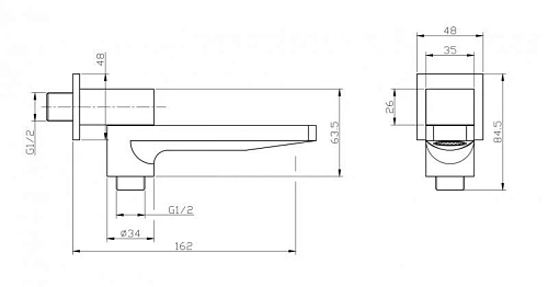 Излив BelBagno ROMANO ROM-BCA-CRM с дивертором для душа хром Излив BelBagno ROMANO ROM-BCA-CRM с дивертором для душа хром