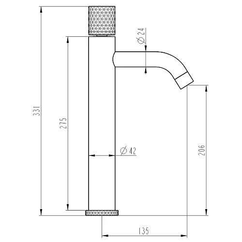 Смеситель для раковины Boheme STICK CHROME LINEA 122-CRCR.3 Смеситель для раковины Boheme STICK CHROME LINEA 122-CRCR.3