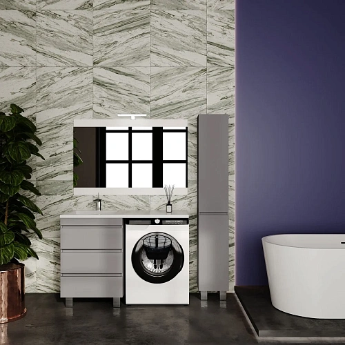 Тумба под раковину Style Line Даллас ЛЕОН 120 Люкс серая, PLUS напольная СС-00002449 Тумба под раковину Style Line Даллас ЛЕОН 120 Люкс серая, PLUS напольная СС-00002449