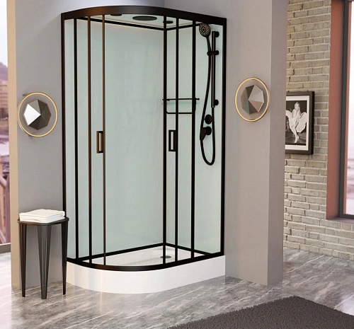 Душевая кабина Frank F412R М Black 120x80 20061 закаленное матовое стекло Душевая кабина Frank F412R М Black 120x80 20061 закаленное матовое стекло