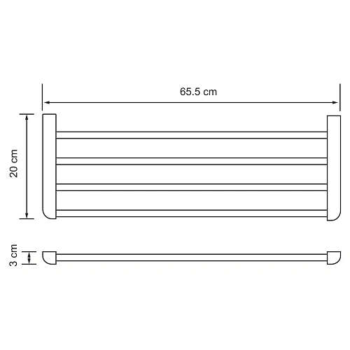 Полка WasserKRAFT Kammel K-8311 для полотенец хром Полка WasserKRAFT Kammel K-8311 для полотенец хром