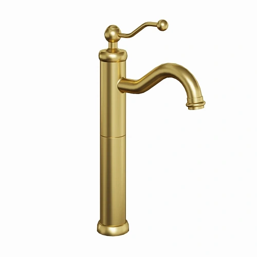 Смеситель для раковины Paini Duomo 88PJ205LL без донного клапана, высокий, матовое золото PVD Смеситель для раковины Paini Duomo 88PJ205LL без донного клапана, высокий, матовое золото PVD