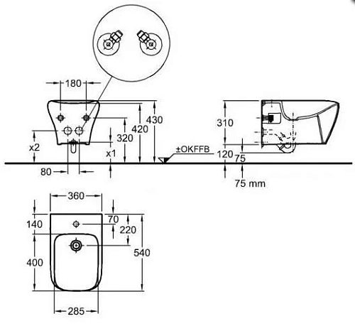 Биде подвесное Geberit MyDay 235450600 Биде подвесное Geberit MyDay 235450600