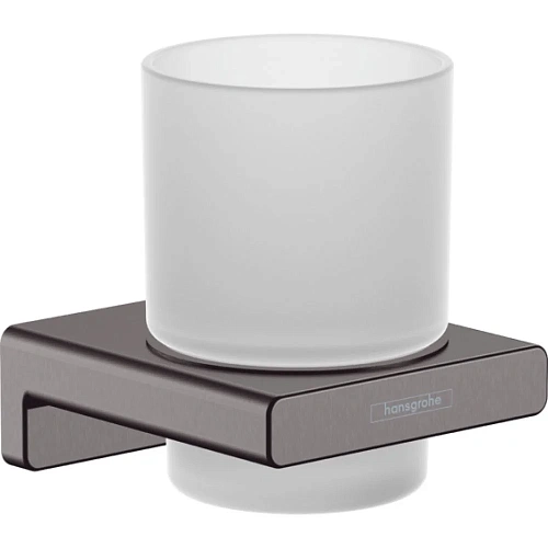 Стакан Hansgrohe AddStoris 41749340, шлифованный черный хром Стакан Hansgrohe AddStoris 41749340, шлифованный черный хром