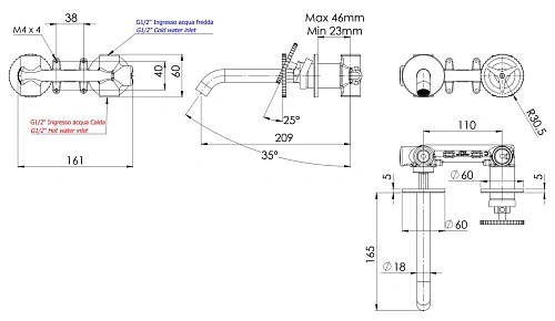 Смеситель для раковины Remer Chrono CH15P Смеситель для раковины Remer Chrono CH15P