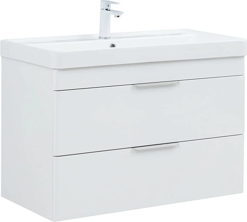 Тумба под раковину Aquanet Ирис New 90 белый глянец 00336311 подвесная Тумба под раковину Aquanet Ирис New 90 белый глянец 00336311 подвесная