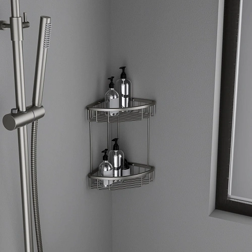 Полка Timo Saona 13082/18 угловая двойная черное золото Полка Timo Saona 13082/18 угловая двойная черное золото