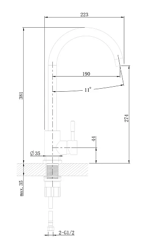 Смеситель для кухни Agger Zest A0701100 Смеситель для кухни Agger Zest A0701100