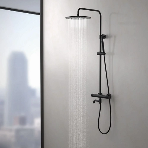 Душевая система Timo Saona SX-2380/03 с термостатом черный Душевая система Timo Saona SX-2380/03 с термостатом черный