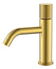 Картинка анонса товара «смеситель для раковины boheme stick mat gold низкий с ручкой touch 121-mg.2 золото-матовый»