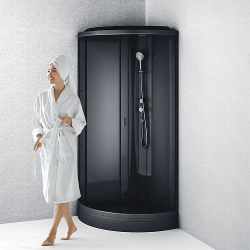 Душевая кабина AM.PM Gem W90C-401-090BT 90x90 профиль черный, стекло прозрачное Душевая кабина AM.PM Gem W90C-401-090BT 90x90 профиль черный, стекло прозрачное