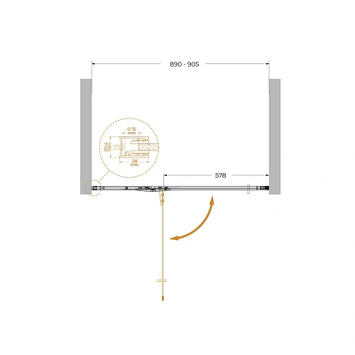 Душевая дверь CEZARES LINER-B-12-90-C-Cr-L 90см стекло прозрачное, профиль хром Душевая дверь CEZARES LINER-B-12-90-C-Cr-L 90см стекло прозрачное, профиль хром