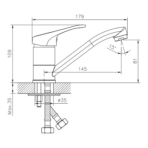 Смеситель для раковины DECOROOM DR21012 Смеситель для раковины DECOROOM DR21012