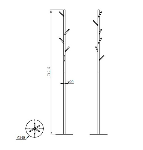Вешалка для одежды Wonzon & Woghand брашированный никель (WW-V4306-BR) Вешалка для одежды Wonzon & Woghand брашированный никель (WW-V4306-BR)