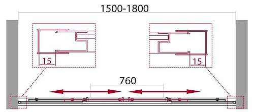 Душевая дверь BelBagno UNIQUE-BF-2-150/180-C-Cr Душевая дверь BelBagno UNIQUE-BF-2-150/180-C-Cr