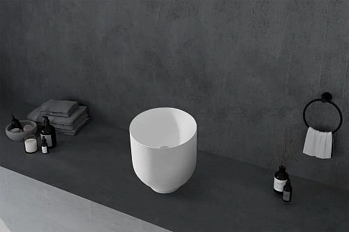 Раковина ABBER Stein AS2618 накладная, белая матовая Раковина ABBER Stein AS2618 накладная, белая матовая