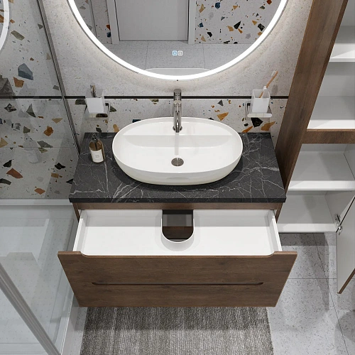 Тумба со столешницей и раковиной BelBagno ETNA 100 etna100rw-kepmno-1346-set подвесная ETNA100RW-KEPMNO-1346-SET Тумба со столешницей и раковиной BelBagno ETNA 100 etna100rw-kepmno-1346-set подвесная ETNA100RW-KEPMNO-1346-SET