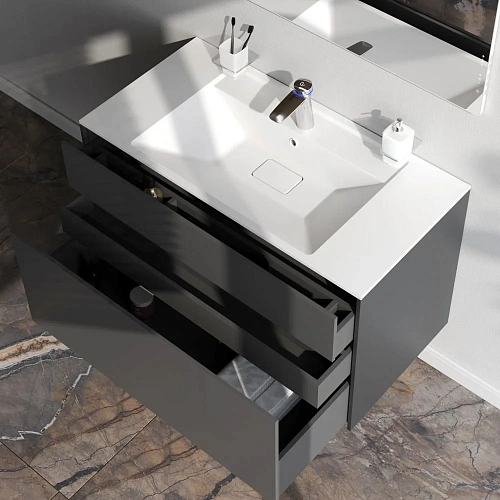 Тумба под раковину AM.PM Inspire V2.0 M50AFHX1003GM подвесная, 100 см, push-to-open, графит мато Тумба под раковину AM.PM Inspire V2.0 M50AFHX1003GM подвесная, 100 см, push-to-open, графит мато