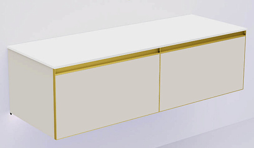 Тумба под раковину Armadi Art QUATRO 790-M2-140(70+70)-CM-MG+L 140 см (70+70) CASHMERE профиль MATT GOLD Тумба под раковину Armadi Art QUATRO 790-M2-140(70+70)-CM-MG+L 140 см (70+70) CASHMERE профиль MATT GOLD
