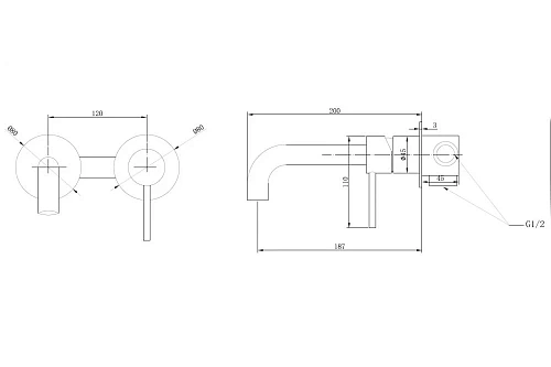 Смеситель для раковины ABBER Wasser Kreis AF8112RG скрытого монтажа, розовое золото Смеситель для раковины ABBER Wasser Kreis AF8112RG скрытого монтажа, розовое золото