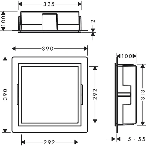 Настенный короб Hansgrohe XtraStoris Individual, с дизайнерской рамой, 30х30х10 см 56098800, шлифова Настенный короб Hansgrohe XtraStoris Individual, с дизайнерской рамой, 30х30х10 см 56098800, шлифова
