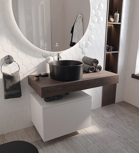 Столешница STWORKI Ольборг 100 дуб карпентер, без отверстий, с тумбой 60 481933 Столешница STWORKI Ольборг 100 дуб карпентер, без отверстий, с тумбой 60 481933