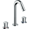 Картинка анонса товара «смеситель для раковины hansgrohe logis на 3 отверстия со сливным гарнитуром, хром 71133000»