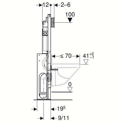 Инсталляция для унитаза Geberit Duofix 111.380.00.5 UP320 H112, для клавиш Sigma* Инсталляция для унитаза Geberit Duofix 111.380.00.5 UP320 H112, для клавиш Sigma*