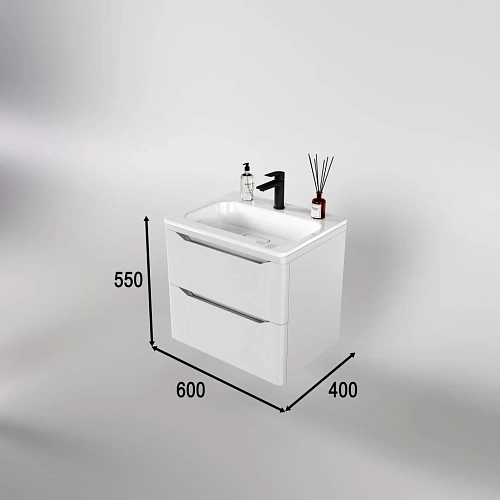 Тумба под раковину Style Line Марелла 60 Люкс антискрейтч белый матовый, PLUS подвесная СС-00002404 Тумба под раковину Style Line Марелла 60 Люкс антискрейтч белый матовый, PLUS подвесная СС-00002404