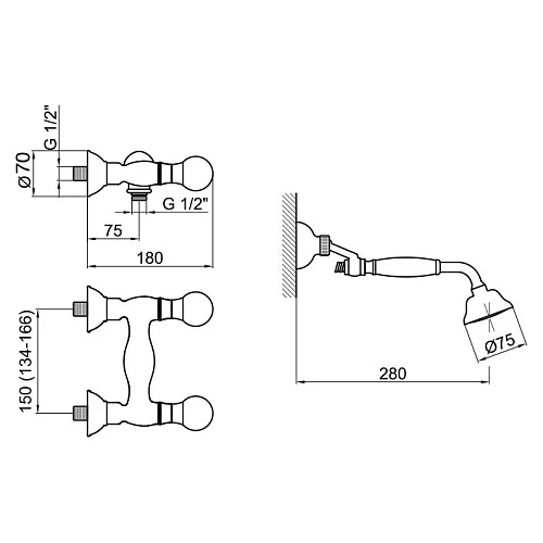 Смеситель для душа Webert Karenina KA760101015 Смеситель для душа Webert Karenina KA760101015