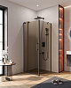 Картинка анонса товара «душевой уголок cezares slider-ah-1-80-70/80-br-nero 70-80x80см стекло тонированное (бронза), профиль черный»