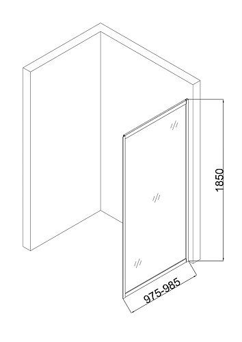 Боковая стенка Taliente 100x195см, прозрачное стекло 6мм, хром. профиль TA-10-1CP Боковая стенка Taliente 100x195см, прозрачное стекло 6мм, хром. профиль TA-10-1CP