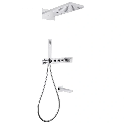 Душевая система ABBER Rund AF8753 скрытого монтажа с изливом, термостат, хром Душевая система ABBER Rund AF8753 скрытого монтажа с изливом, термостат, хром